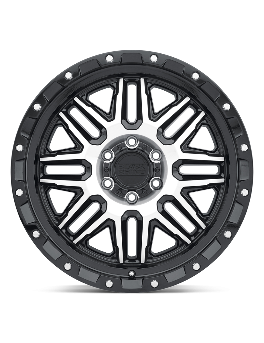 Felga aluminiowa ALAMO Gloss Black W/ Machined Face & Stainless Bolts BLACK RHINO - ujęcie 2