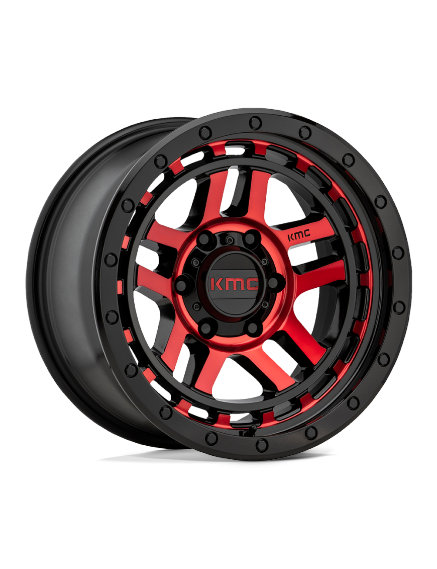 Felga aluminiowa KM540 RECON Gloss Black Machined W/ Red Tint KMC