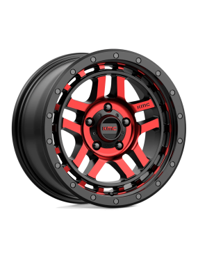 Felga aluminiowa KM540 Recon Gloss Black Machined W/ RED Tint KMC