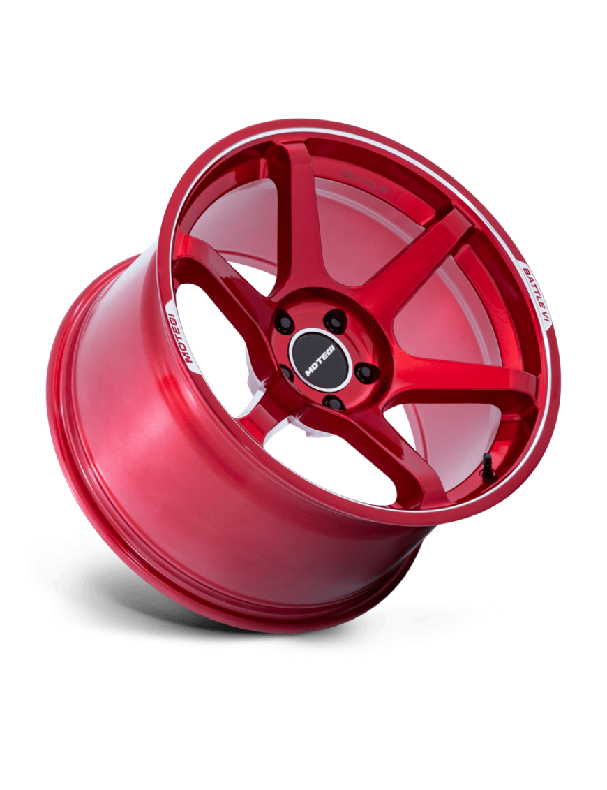 Felga aluminiowa MR160 BATTLE VI Cherry Red Metallic W/ Machined Lip MOTEGI RACING - ujęcie 2