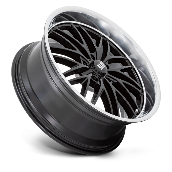 Felga aluminiowa U138 SANTA CRUZ Gloss Black W/ Diamond Cut Lip US MAGS 9.0x22 ET15 5x127 - ujęcie 3
