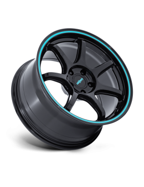 Felga aluminiowa RC208 BPU Gloss Black With Teal Stripe ROTIFORM 8.5x19 ET20 5x114.3