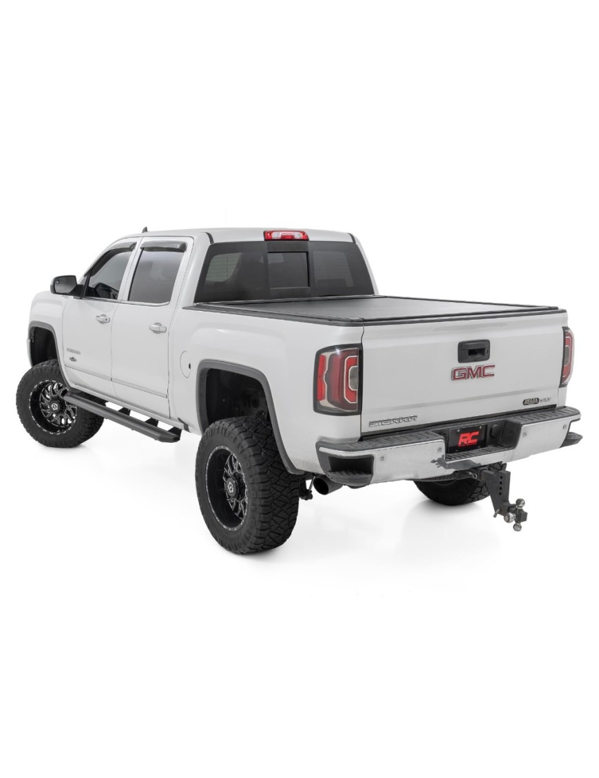 Progi, stopnie boczne Rough Country Multi-Color LED Crew cab