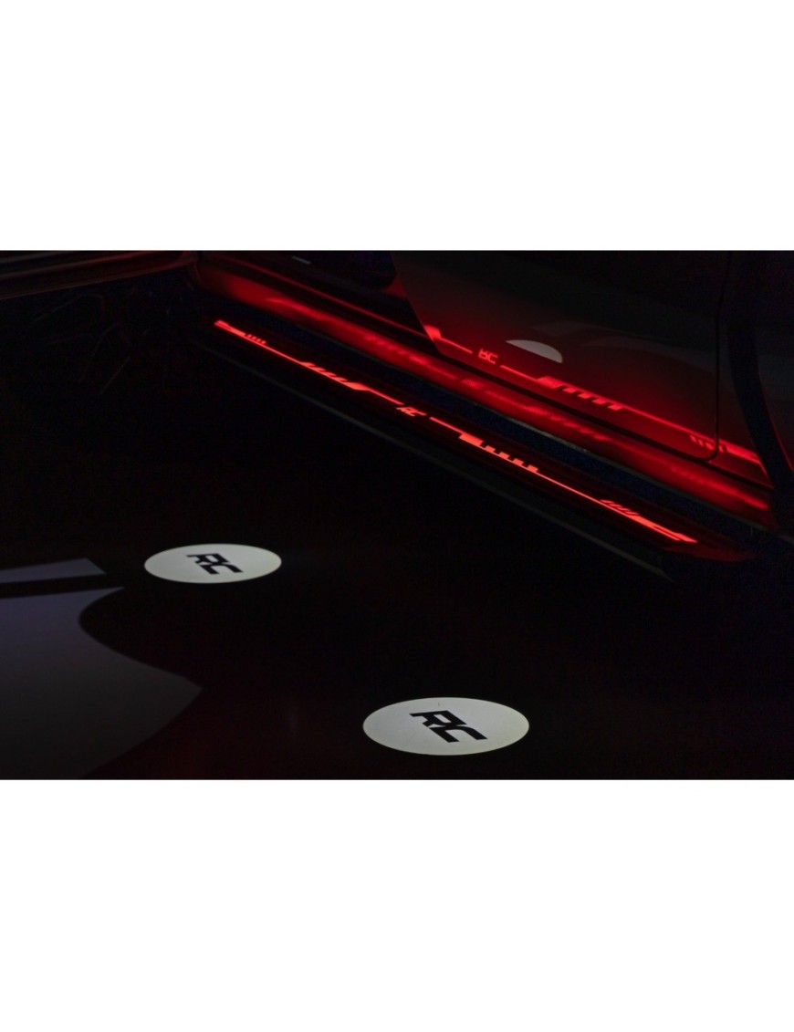Progi, stopnie boczne Rough Country Multi-Color LED Crew cab