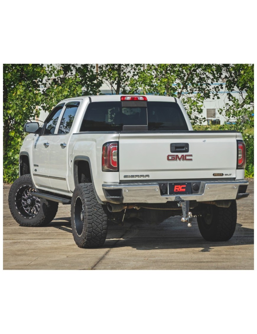 Progi, stopnie boczne Rough Country Multi-Color LED Crew cab