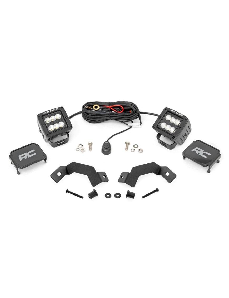 Zestaw lamp LED 2" Flood Beam Rough Country Black Series