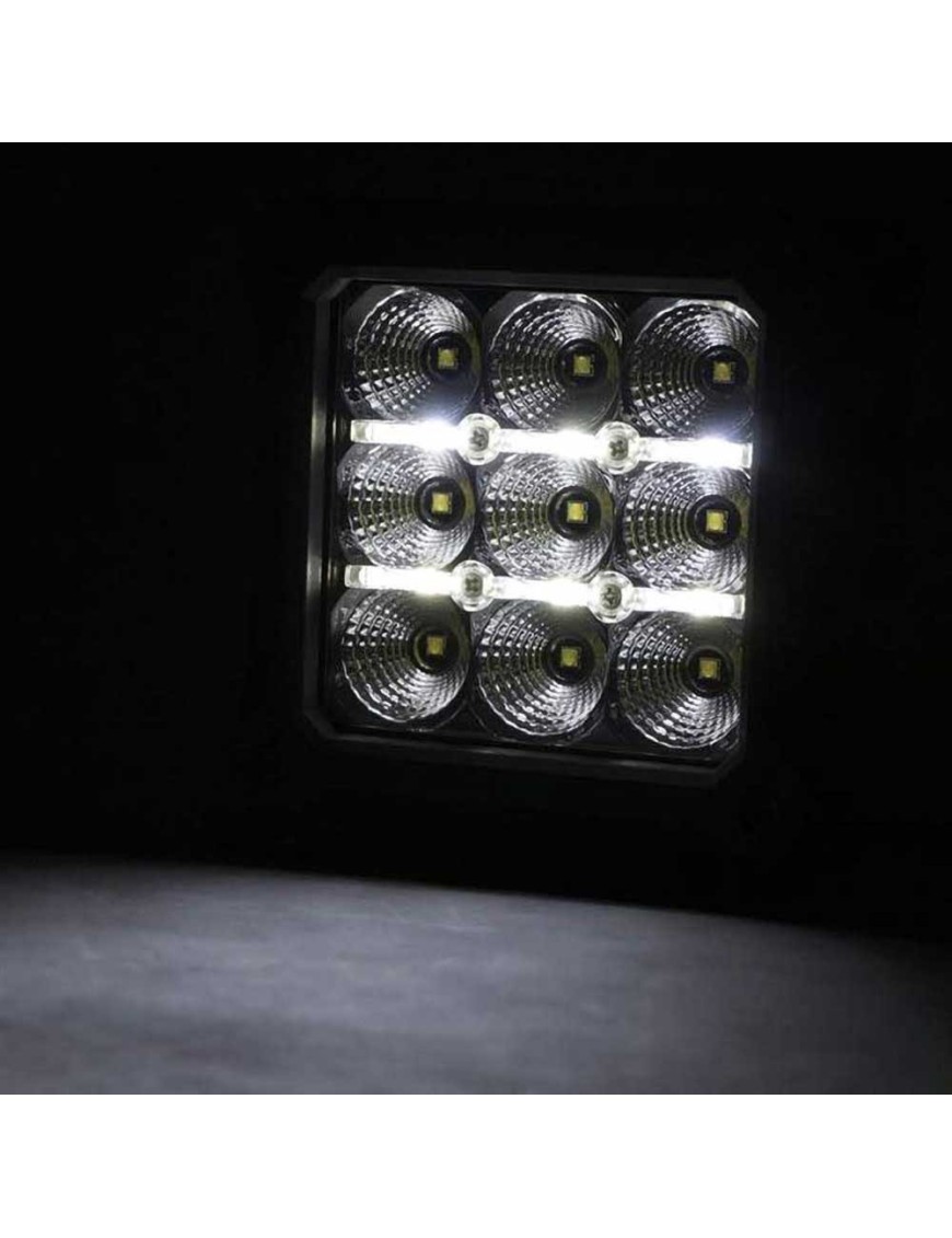 Lampy LED 4" kwadratowe white DRL Rough Country Chrome Series - ujęcie 4