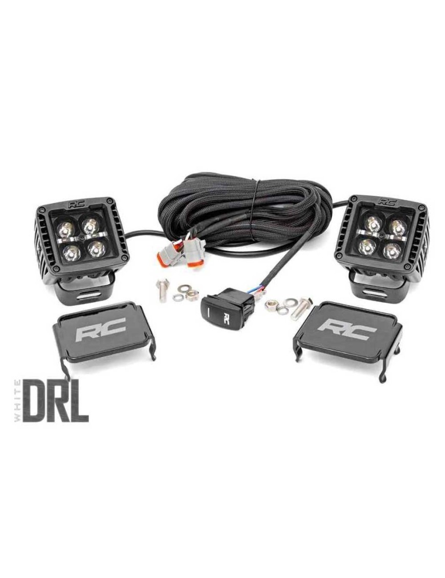 Lampy LED 2" kwadratowe white DRL spot Rough Country Black Series