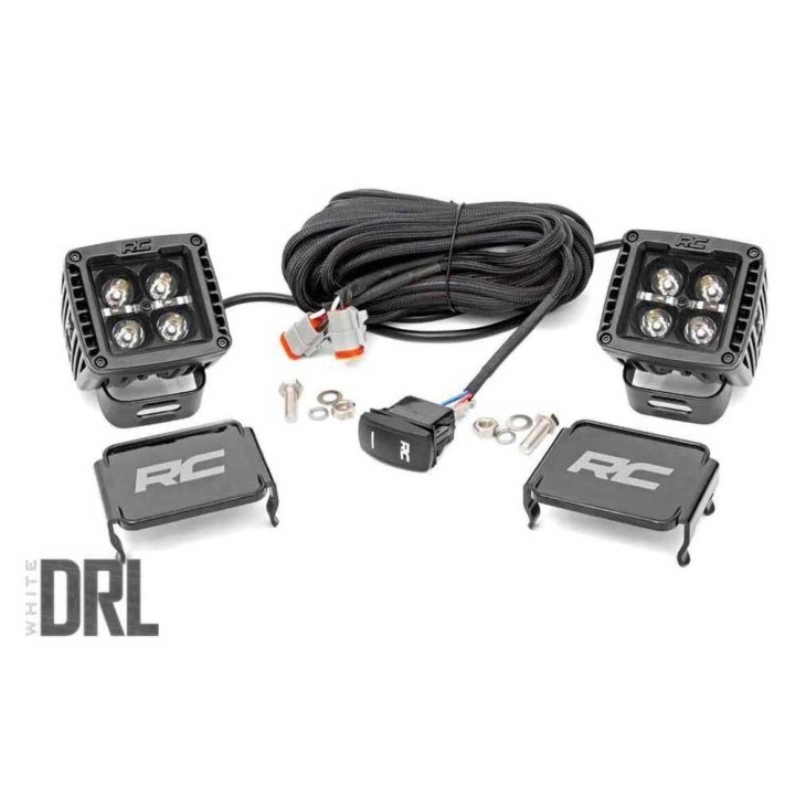 Lampy LED 2" kwadratowe white DRL spot Rough Country Black Series