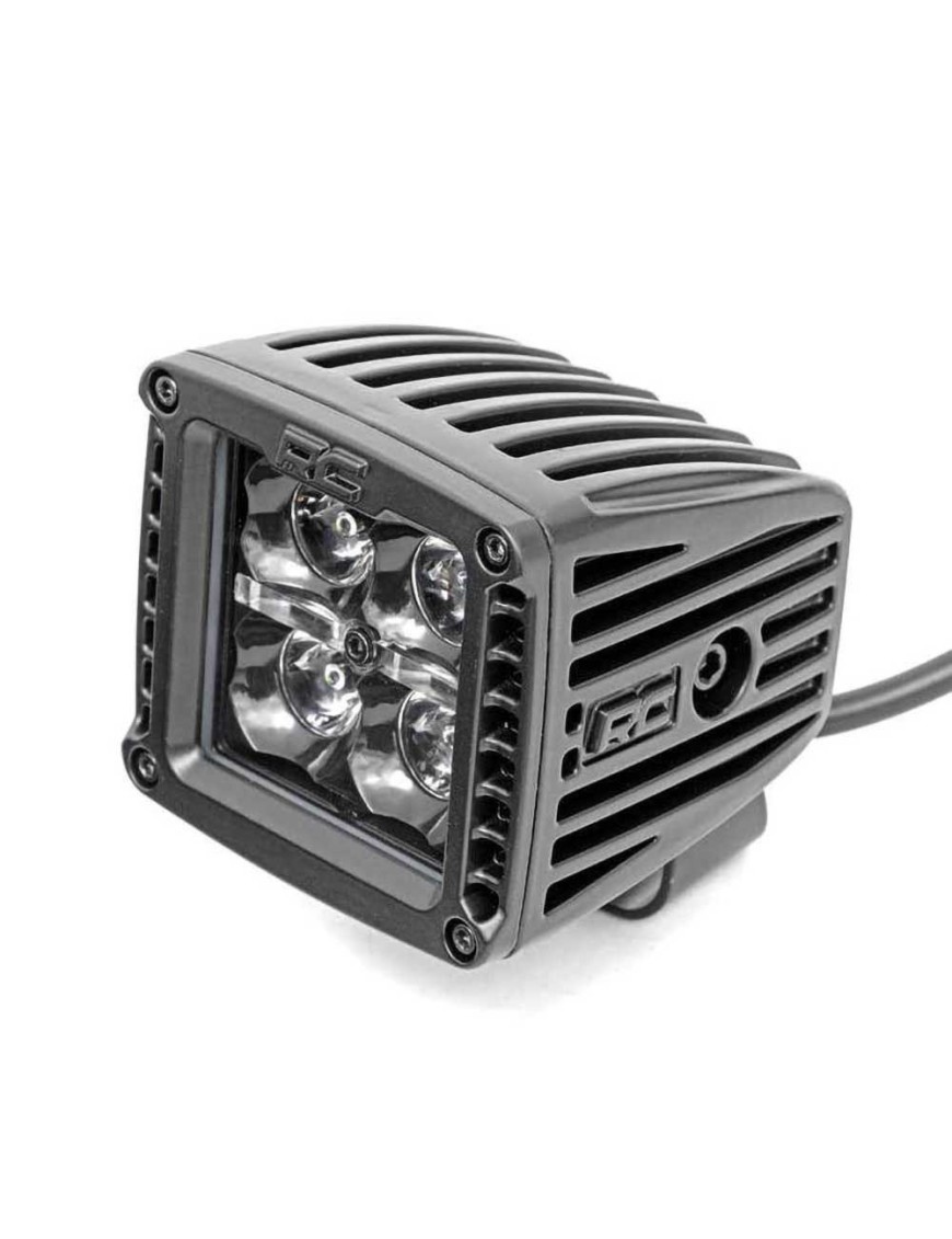 Lampy LED 2" kwadratowe white DRL spot Rough Country Black Series - ujęcie 2