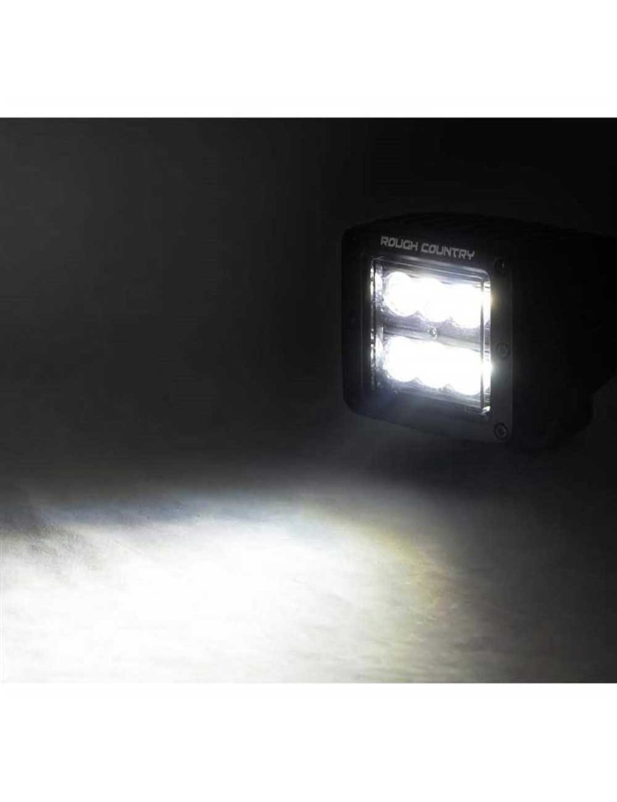 Lampy LED 2" kwadratowe spot Rough Country Black Series - ujęcie 3