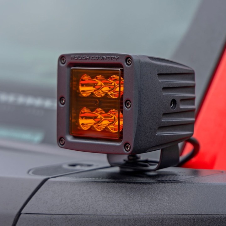 Lampy LED 2" kwadratowe amber spot Rough Country - ujęcie 5
