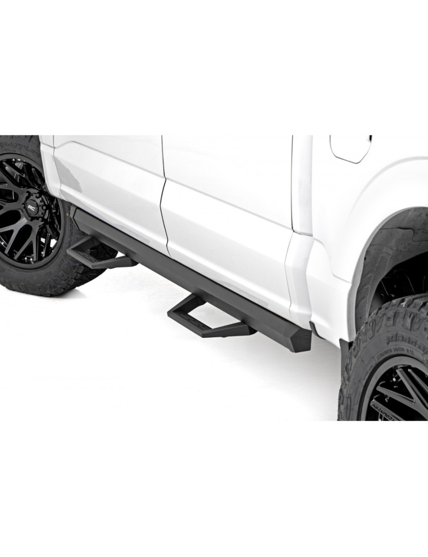 Progi, stopnie boczne regulowane aluminiowe Rough Country SRL2 Double Cab