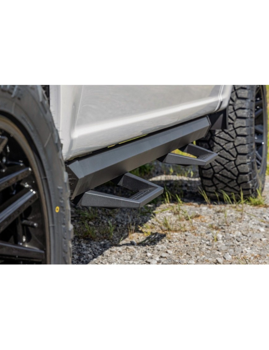 Progi, stopnie boczne regulowane aluminiowe Rough Country SRL2 Double Cab