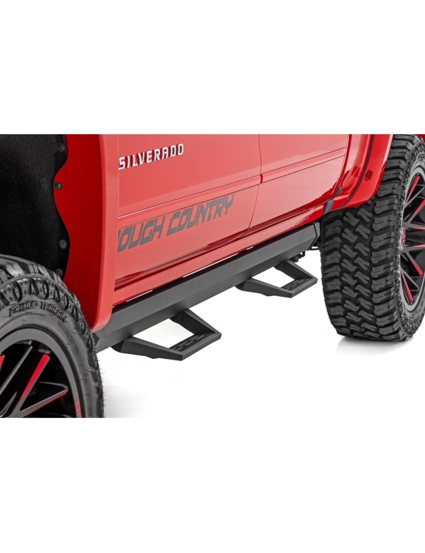 Progi, stopnie boczne regulowane aluminiowe Rough Country SRL2 Crew Cab