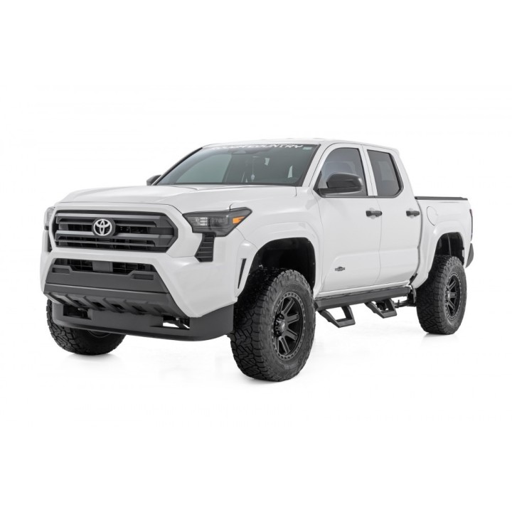 Progi, stopnie boczne regulowane aluminiowe Rough Country SRX2 Double Cab - ujęcie 2