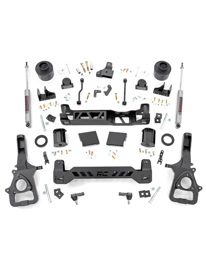 Zestaw zawieszenia z amortyzatorami N3 Rough Country Lift 6" 2WD Standardowa piasta