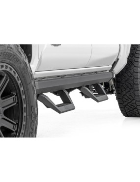 Progi, stopnie boczne regulowane aluminiowe Rough Country SRX2 Double Cab