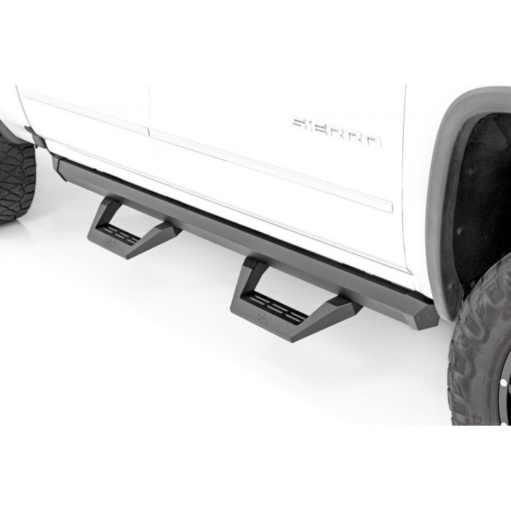 Progi, stopnie boczne regulowane aluminiowe Rough Country SRX2 Crew Cab