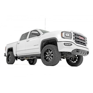 Progi, stopnie boczne regulowane aluminiowe Rough Country SRX2 Crew Cab - ujęcie 2