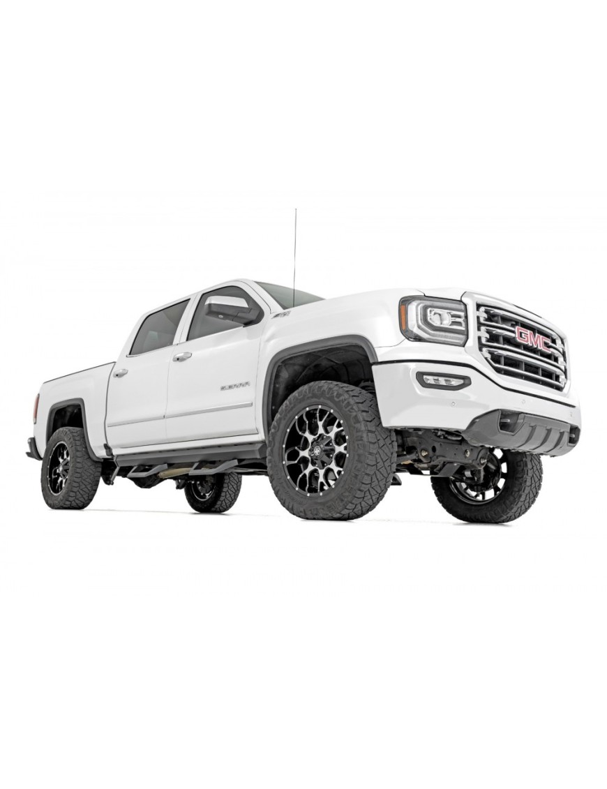 Progi, stopnie boczne regulowane aluminiowe Rough Country SRX2 Crew Cab