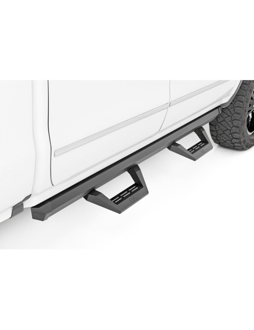 Progi, stopnie boczne regulowane aluminiowe Rough Country SRX2 Crew Cab