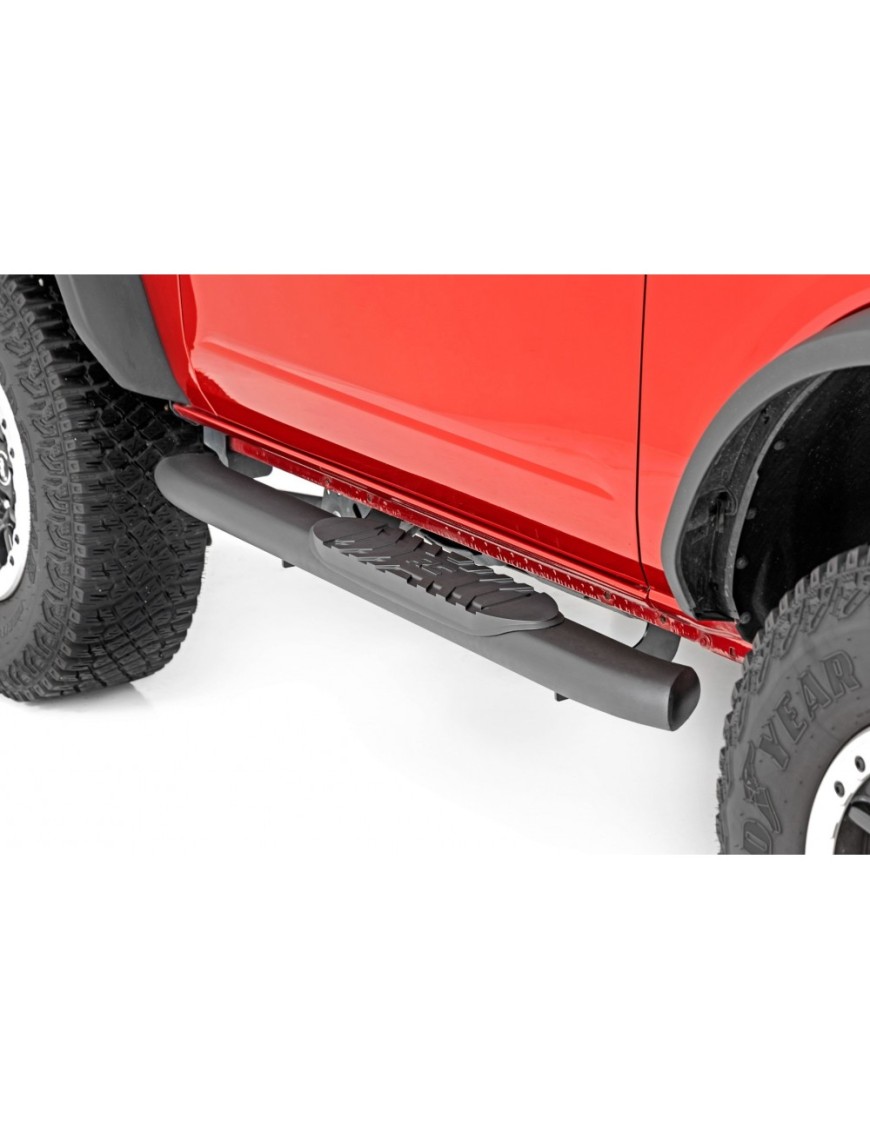 Progi, stopnie boczne czarne Rough Country Oval Nerf Steps