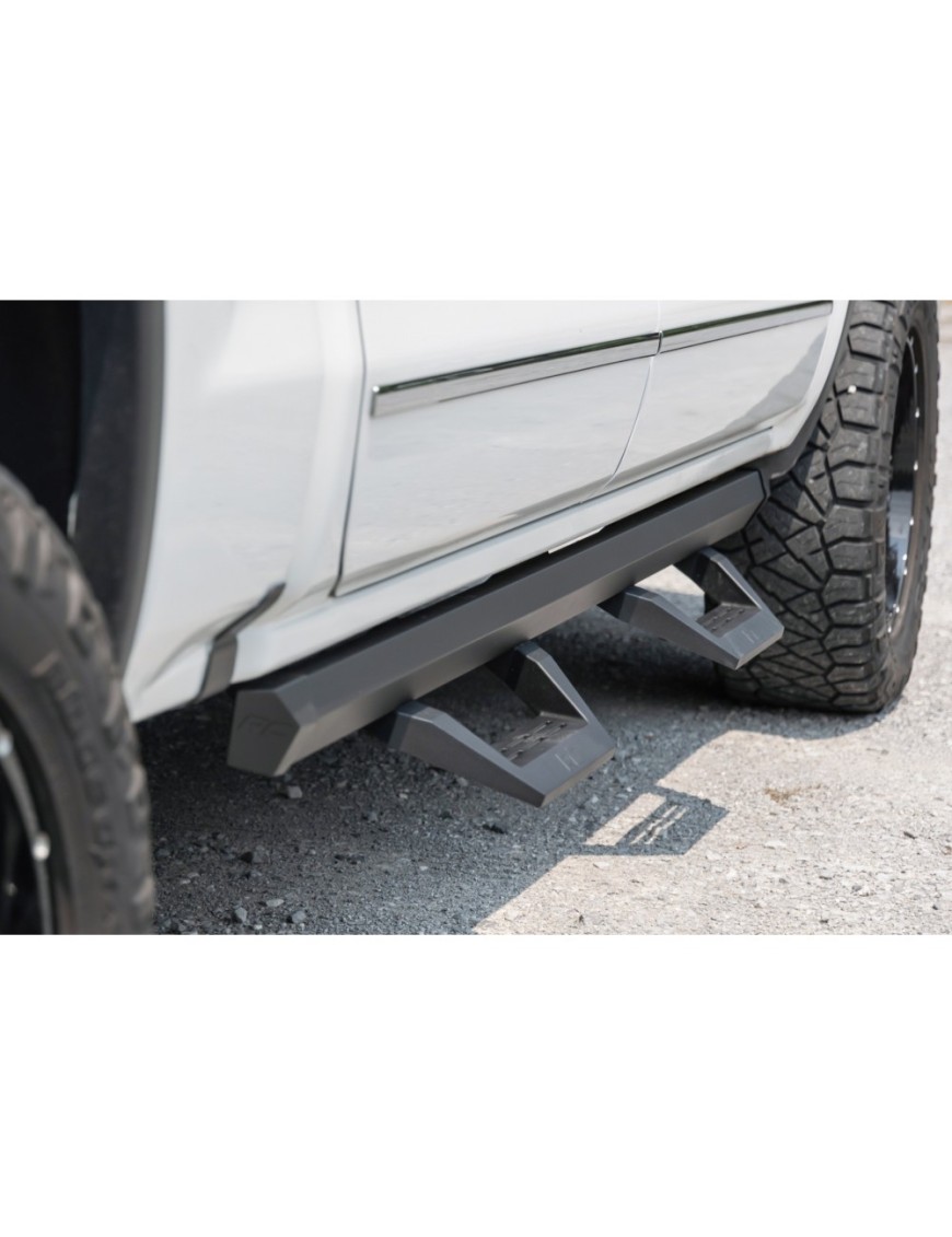 Progi, stopnie boczne regulowane aluminiowe Rough Country SRX2 Crew Cab
