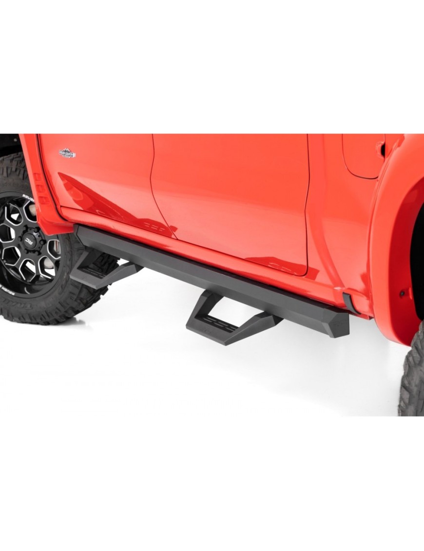 Progi, stopnie boczne regulowane aluminiowe Rough Country SRX2 Crew Cab