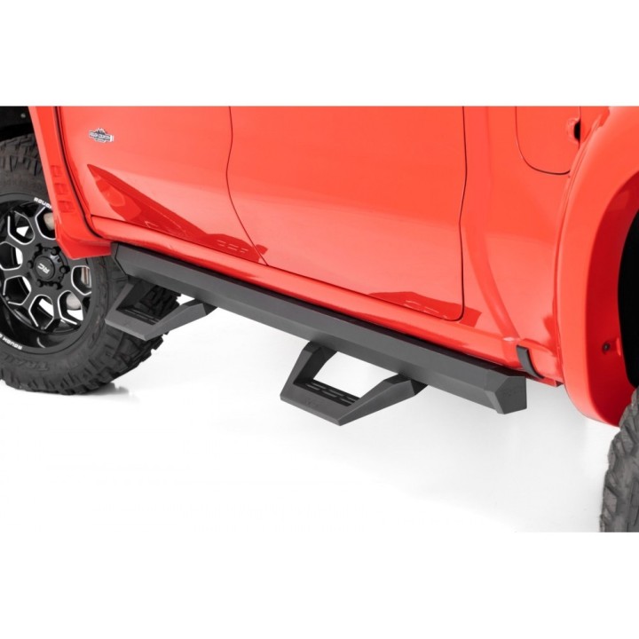 Progi, stopnie boczne regulowane aluminiowe Rough Country SRX2 Crew Cab