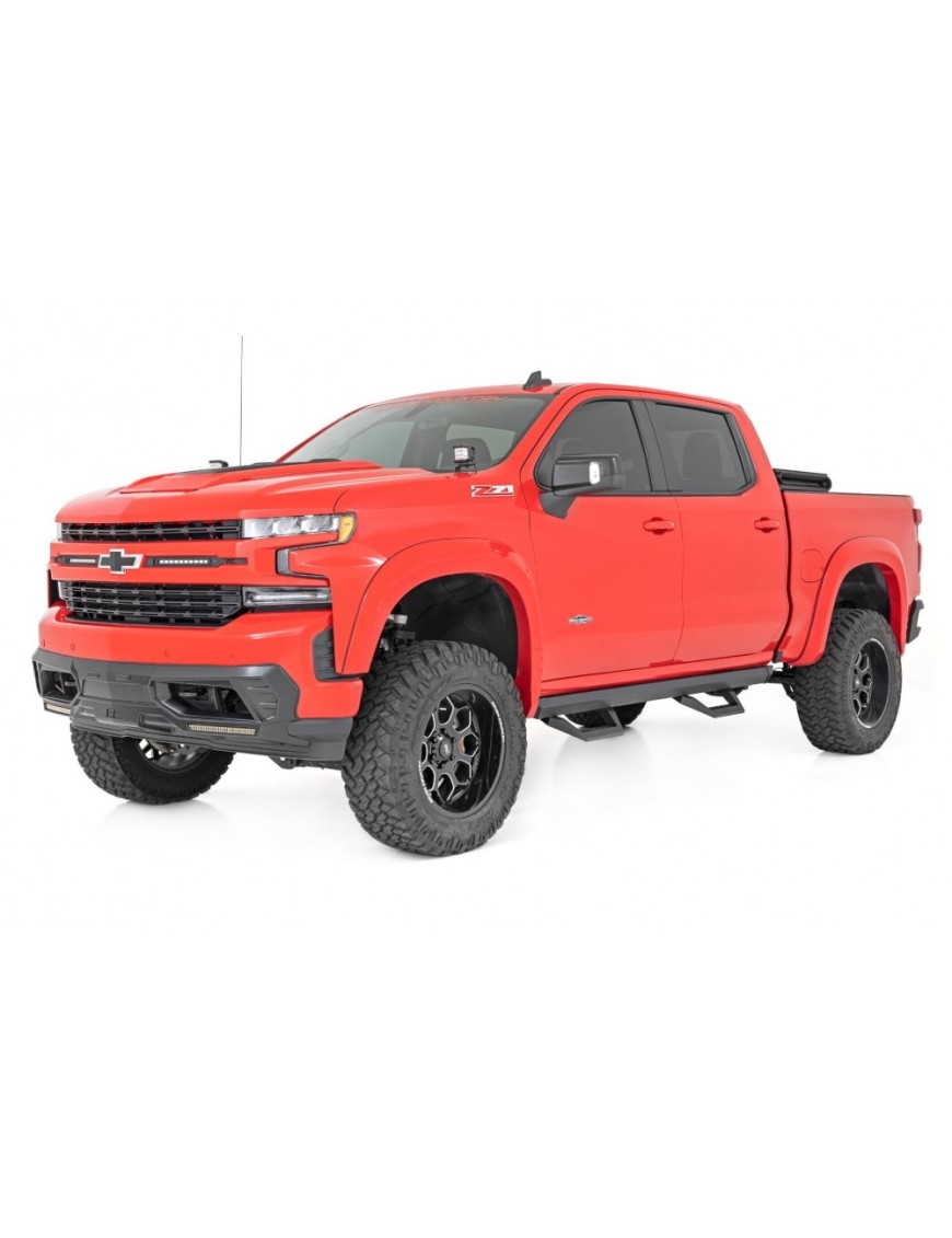 Progi, stopnie boczne regulowane aluminiowe Rough Country SRX2 Crew Cab
