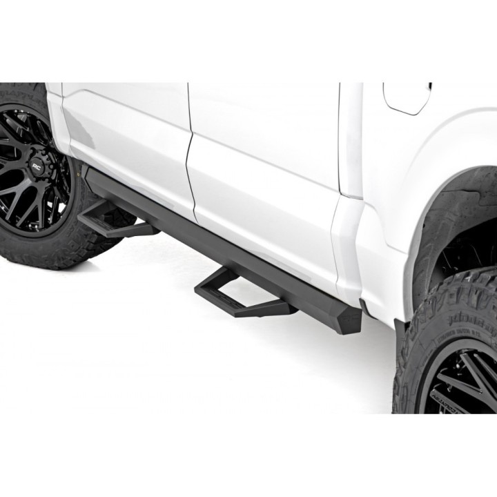 Progi, stopnie boczne regulowane aluminiowe Rough Country SRL2 Crew Cab
