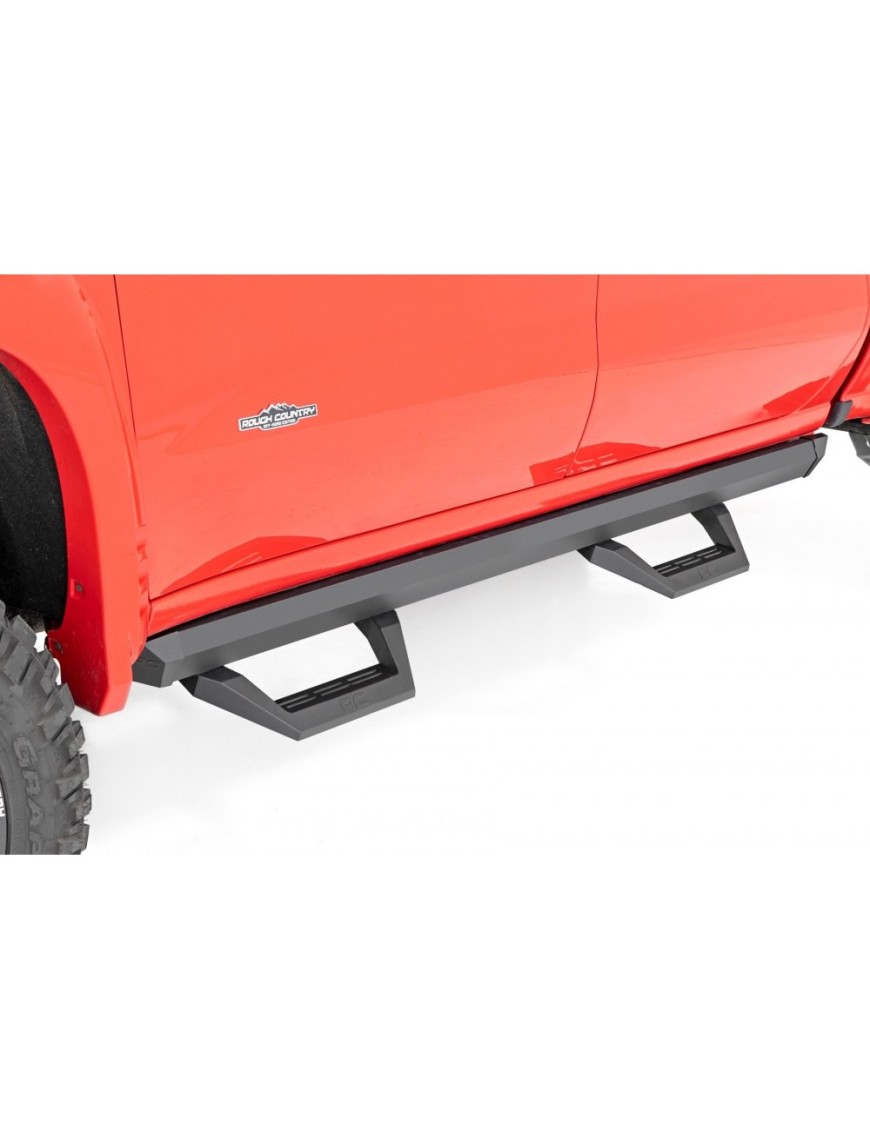 Progi, stopnie boczne regulowane aluminiowe Rough Country SRX2 Crew Cab