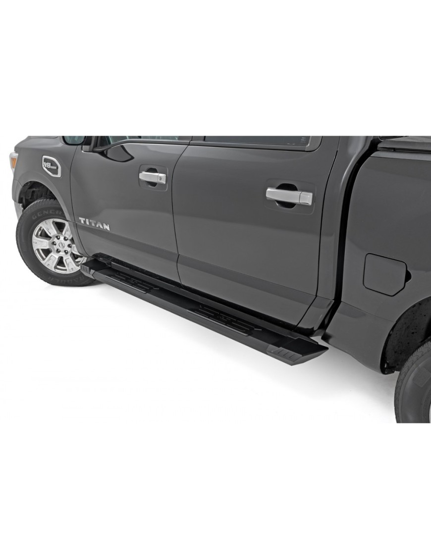 Progi, stopnie boczne aluminiowe Rough Country HD2 Crew Cab