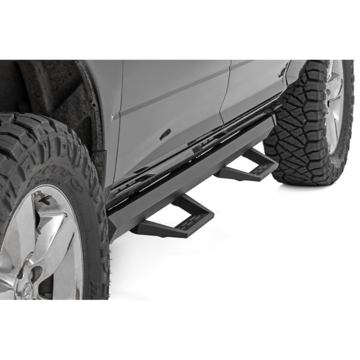 Progi, stopnie boczne regulowane aluminiowe Rough Country SRL2 Crew Cab - ujęcie 3