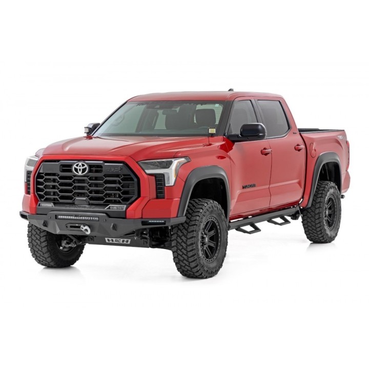 Progi, stopnie boczne regulowane aluminiowe Rough Country SRL2 Crew Cab - ujęcie 2