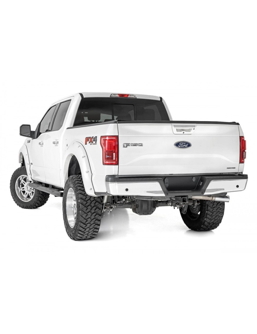 Progi, stopnie boczne czarne Rough Country Oval Nerf Steps Crew Cab