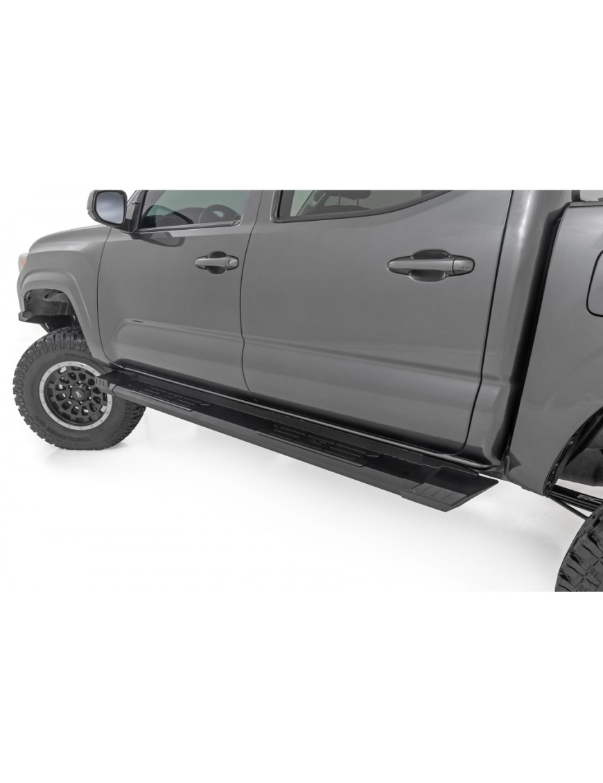 Progi, stopnie boczne aluminiowe Rough Country HD2 Double Cab