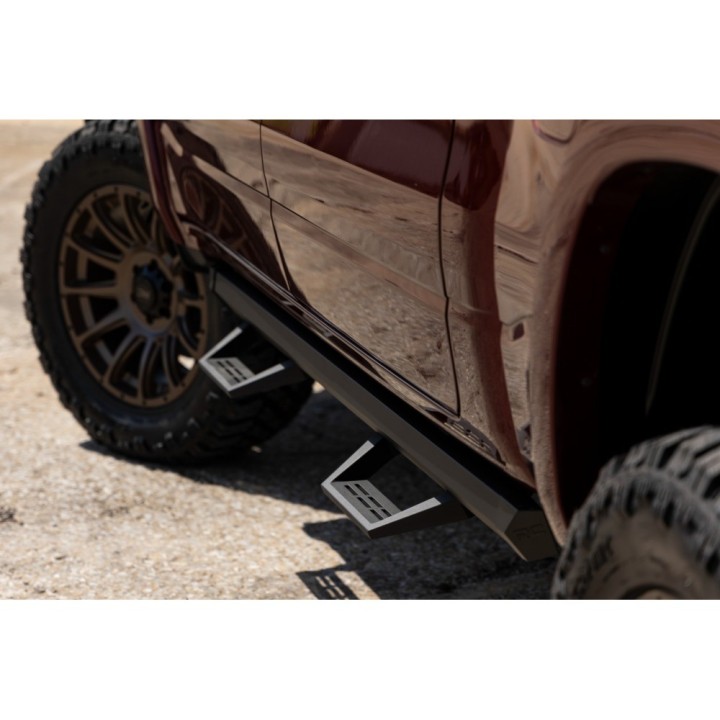 Progi, stopnie boczne regulowane aluminiowe Rough Country SRL2 Crew Cab - ujęcie 5