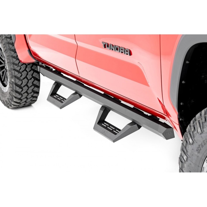 Progi, stopnie boczne regulowane aluminiowe Rough Country SRX2 Crew Cab