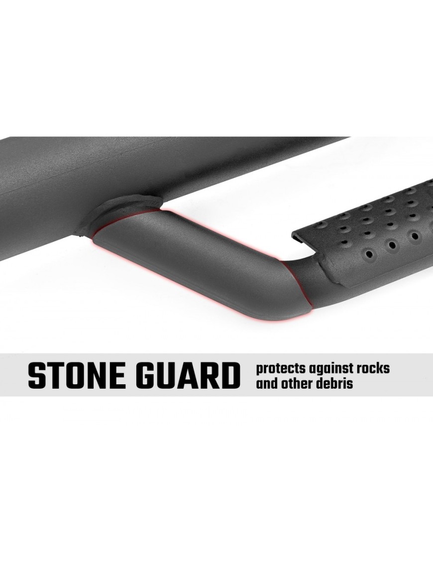 Progi, stopnie boczne czarne Rough Country Nerf Steps