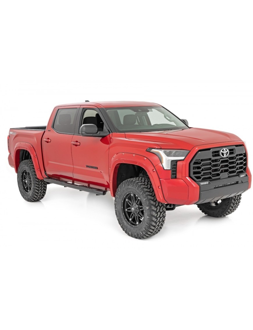 Progi, stopnie boczne czarne Rough Country Oval Nerf Steps Crew Cab