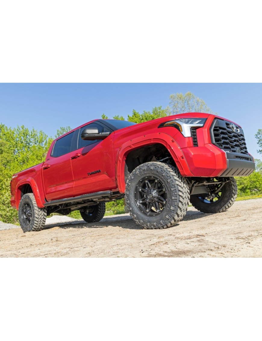 Progi, stopnie boczne czarne Rough Country Oval Nerf Steps Crew Cab