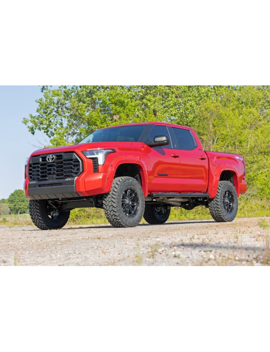 Progi, stopnie boczne czarne Rough Country Oval Nerf Steps Crew Cab