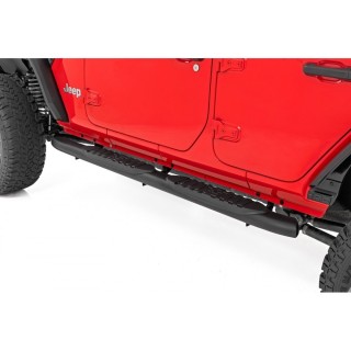 Progi, stopnie boczne czarne Rough Country Oval Nerf Steps