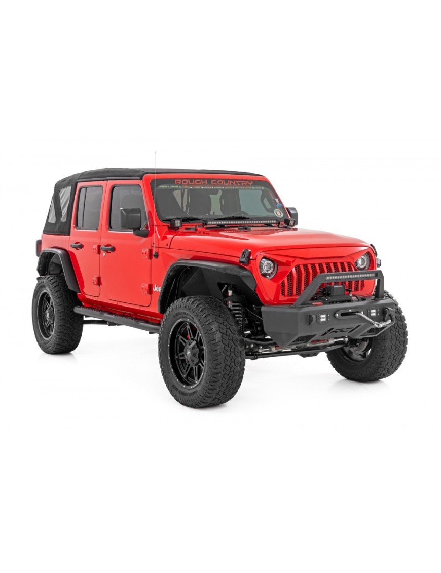 Progi, stopnie boczne czarne Rough Country Oval Nerf Steps