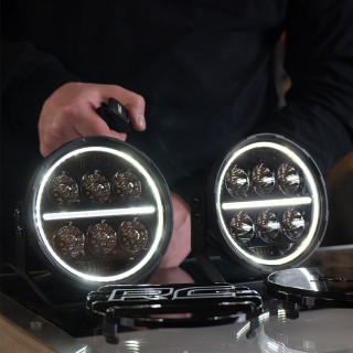 Lampy LED 6,5" okrągłe Białe/Amber DRL Rough Country - ujęcie 2