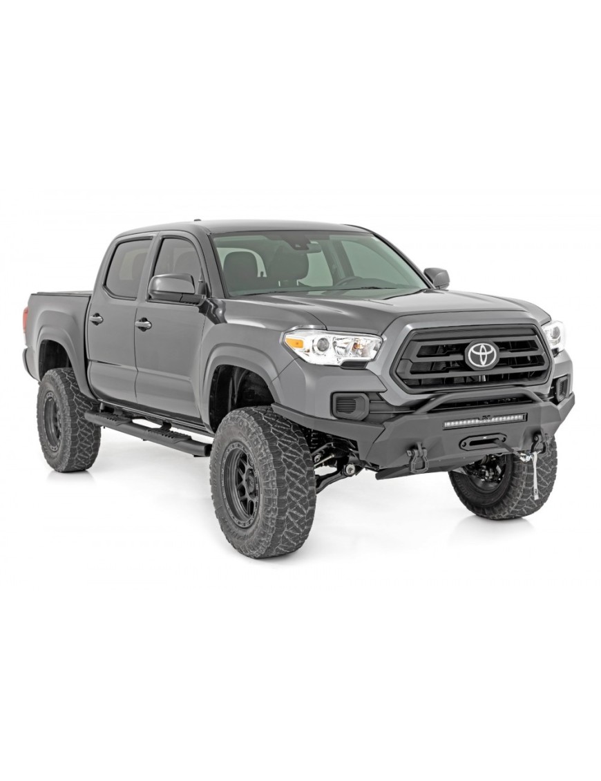 Progi, stopnie boczne czarne Rough Country Oval Nerf Steps Double Cab