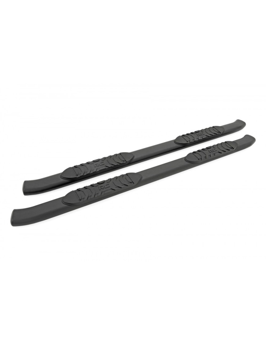 Progi, stopnie boczne czarne Rough Country Oval Nerf Steps Double Cab