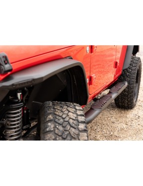 Progi, stopnie boczne czarne Rough Country Oval Nerf Steps